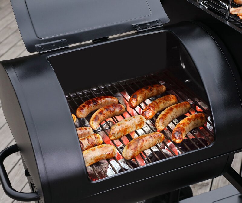 Barrel Charcoal Grill with Smoker