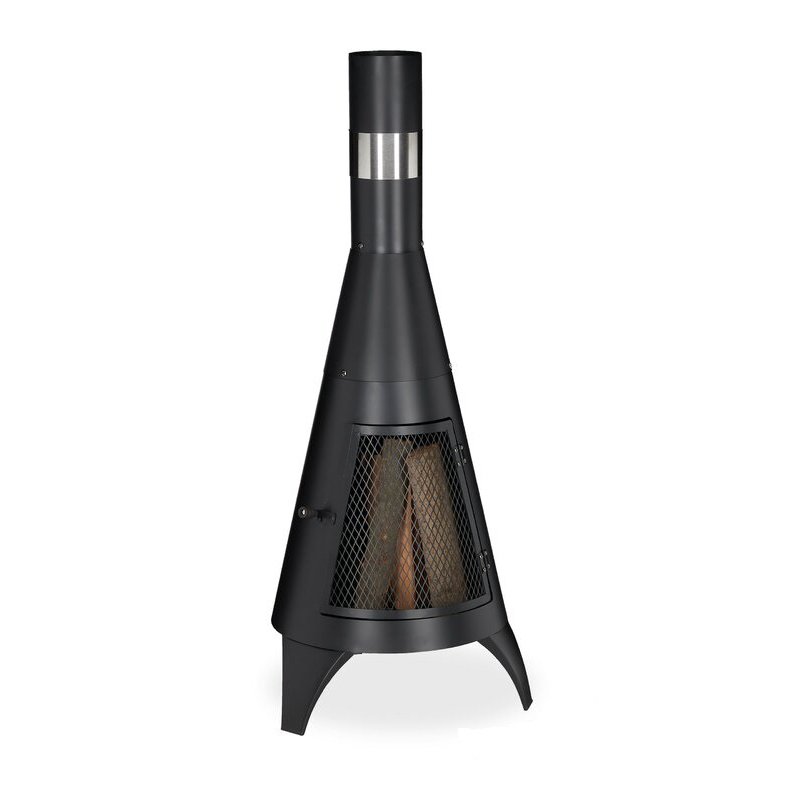 Wood Burning Outdoor Metal Fire Pit Chimenea