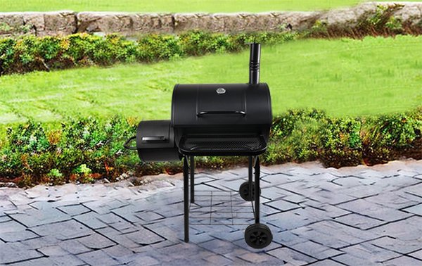 outdoor backyard offset smoker